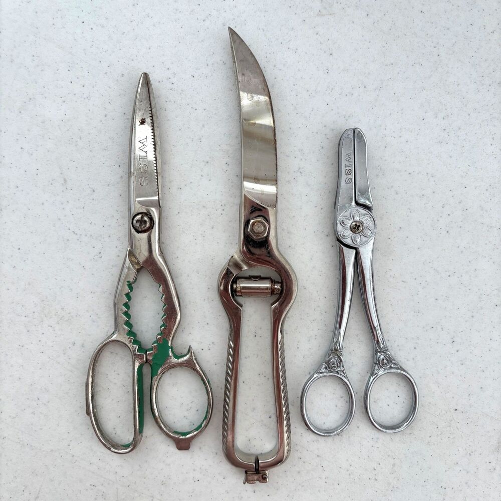 Lot Vintage Wiss Flower Shears Scissor Chippy Retro Bottle Opener Poultry German